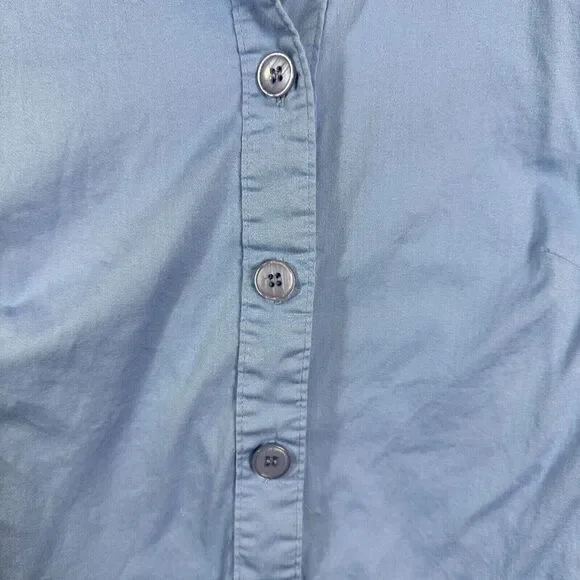 CJ Banks Womens Button Up Top Long Sleeve Blue Stretch Plus Size 1X - Picture 4 of 9